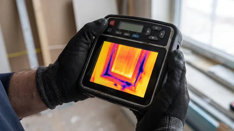 When combined with a blower door, infrared cameras make invisible air leaks visible to the naked eye.