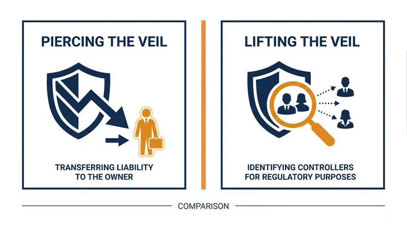 Understanding the difference between piercing and lifting the corporate veil.
