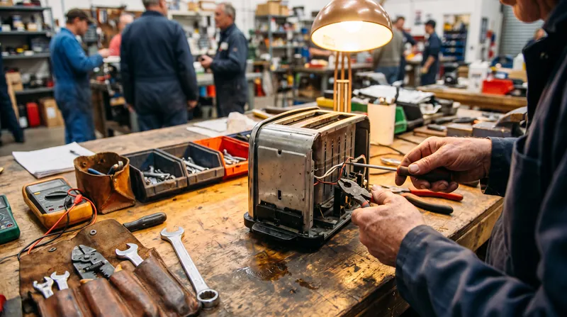 Volunteer 'fixers' are essential to maintaining the inventory and extending the lifespan of shared goods.