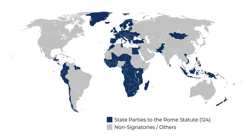 The ICC's jurisdiction is limited to the 124 nations that have ratified the Rome Statute.