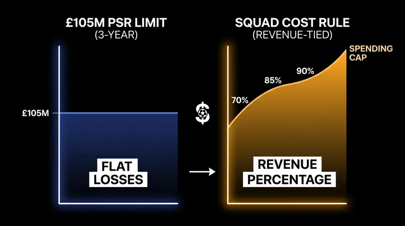 The league is moving away from flat loss limits toward a system that caps spending at a strict percentage of total revenue.