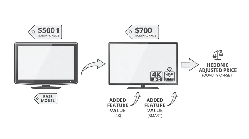 Hedonic adjustments strip out price increases that are attributed to improvements in product quality.