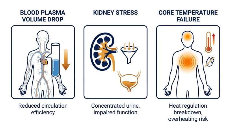 The systemic toll of rapid water loss affects nearly every major organ.