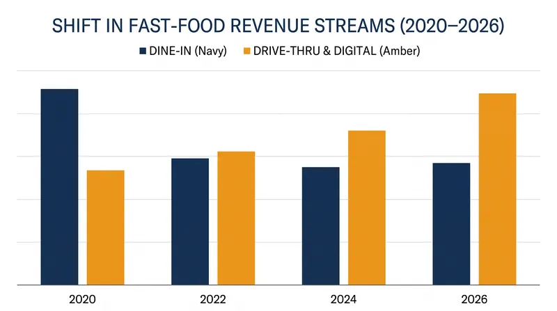 The rapid growth of digital and drive-thru sales has rendered large, traditional dining rooms obsolete for many quick-service brands.