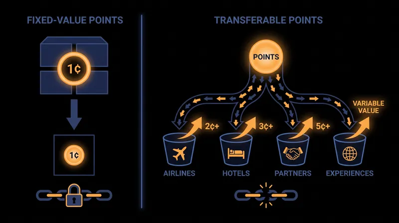 The value difference between fixed-rate redemptions and strategic transfer partners.