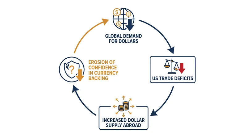 The original Triffin Dilemma posited that supplying the world with liquidity would eventually destroy confidence in the dollar.