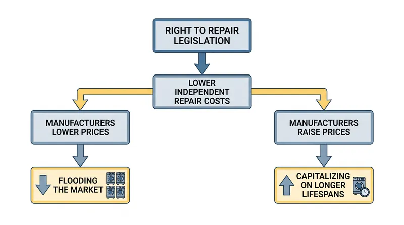 Economic models warn that manufacturers may adjust the pricing of new devices to offset the profit loss from independent repair.
