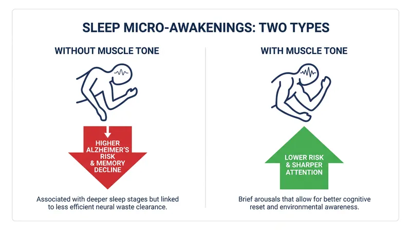 Not all sleep disruptions carry the same risk; the presence of muscle activation during the arousal is a key differentiator.
