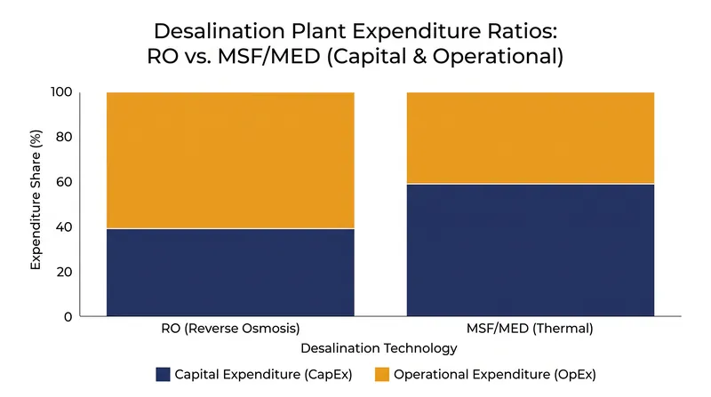 While thermal plants require higher initial capital, operational costs depend heavily on local energy prices.