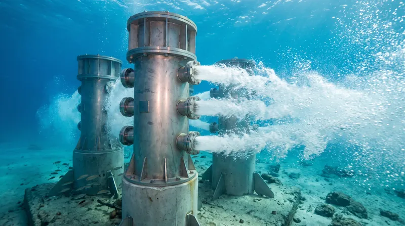 Multi-port diffusers rapidly mix hypersaline brine with seawater to protect benthic marine life.