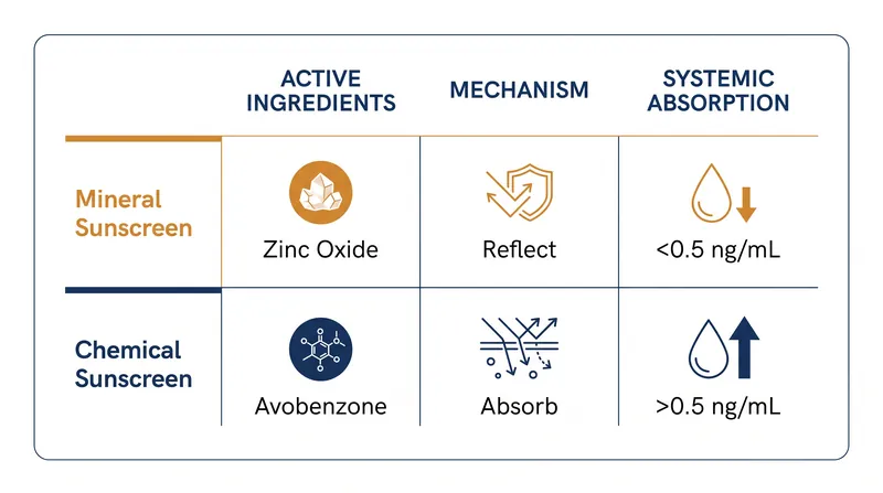 Comparing the mechanisms and absorption profiles of the two primary UV filter categories.