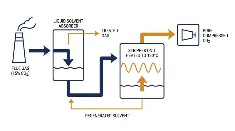 Point source systems intercept concentrated CO2 directly from industrial exhaust before it enters the atmosphere.