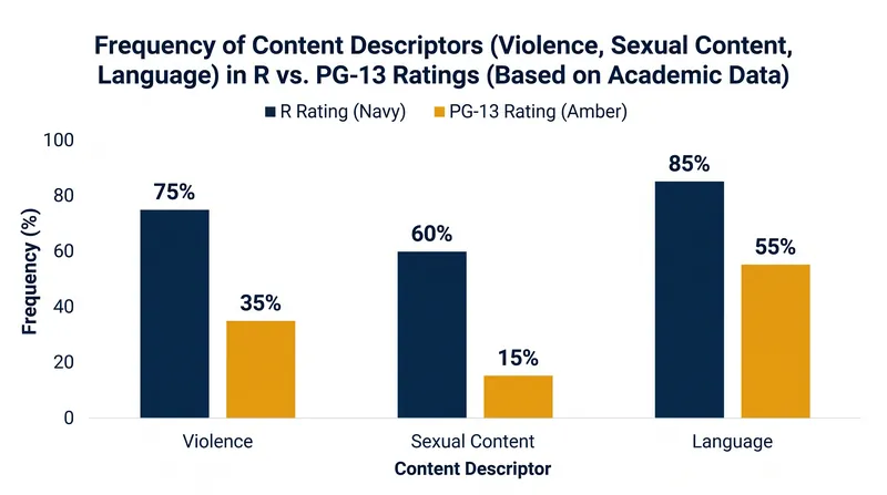 Academic studies show the rating board is historically more likely to assign restricted ratings for language and sexual content than for violence.