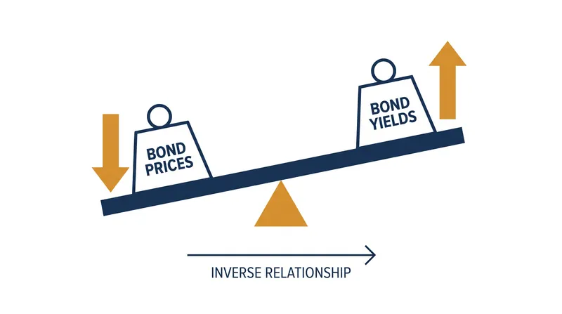 Bond yields move inversely to bond prices on the secondary market.