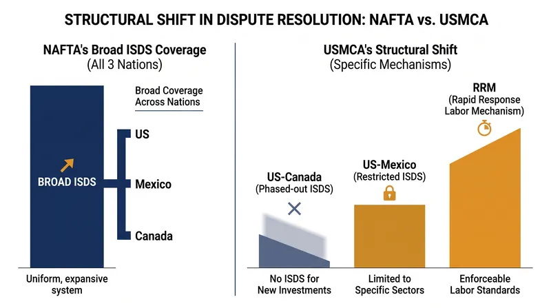 The transition rolled back corporate dispute mechanisms while introducing rapid, facility-specific labor enforcement.