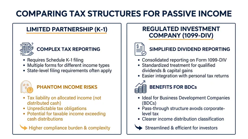 The legal wrapper dictates how private credit income is taxed for retail investors.