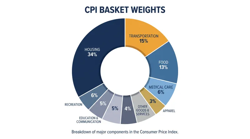 Housing makes up the largest single component of the Consumer Price Index basket.