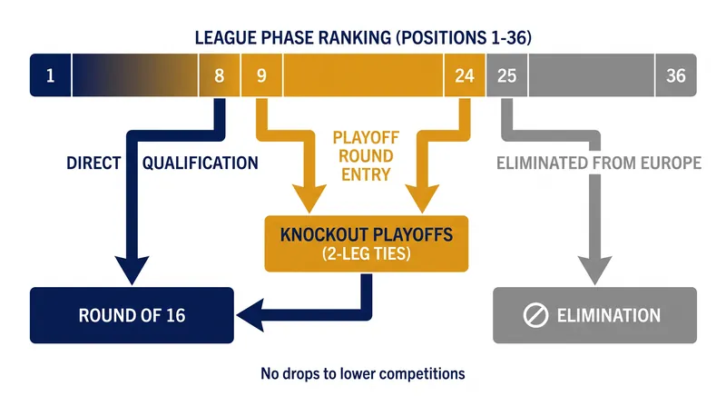 The top eight teams bypass the playoff round, while the bottom twelve are eliminated entirely.