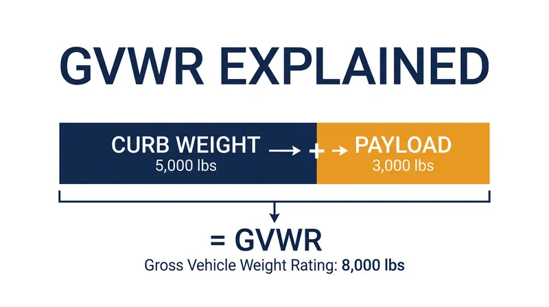 Gross Vehicle Weight Rating (GVWR) is the absolute maximum your vehicle can weigh, combining its empty weight with everything you put inside it.