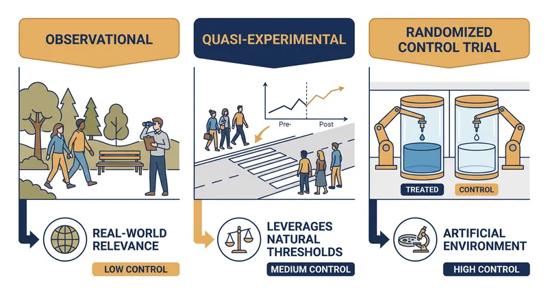 The hierarchy of evidence balances the control of an experiment with the realism of observational data.