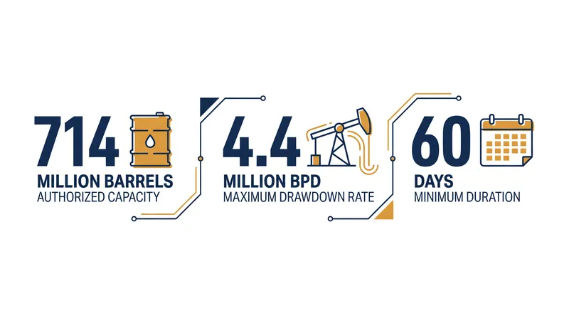 Statutory limits and capacities governing the Strategic Petroleum Reserve.