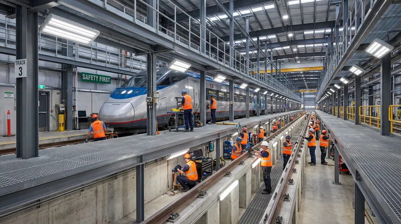 The new facility will feature a two-track maintenance and inspection building and six new service and cleaning tracks.