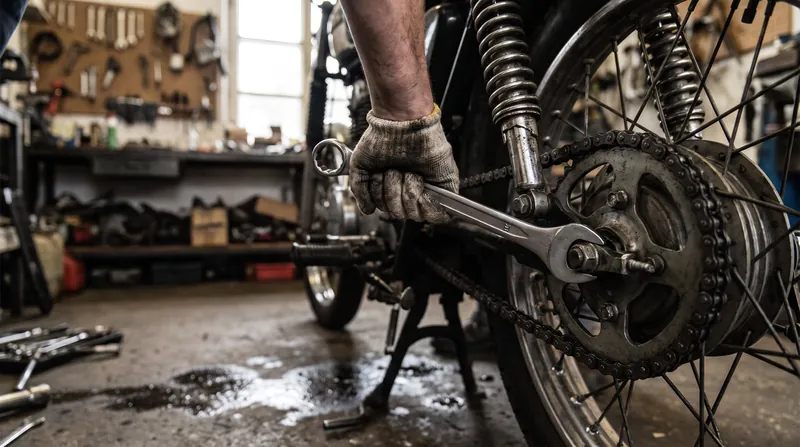 Routine tension adjustments and lubrication are mandatory to prevent a roller chain from stretching and skipping.