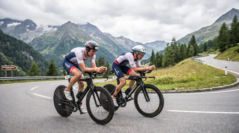 Lasse Nygaard Priester and Jelle Geens broke away from the men's field during the grueling 13-kilometer Alpine climb.