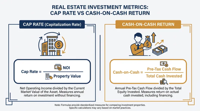 The fundamental difference between unlevered and levered real estate return metrics.