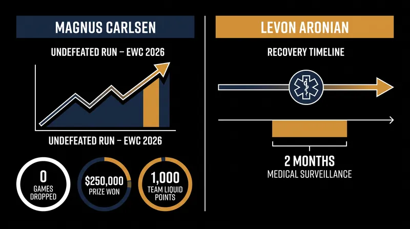 By the numbers: Carlsen's flawless Paris run and Aronian's road to recovery.