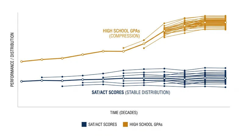 Grade inflation has compressed the variance in high school GPAs, making it harder to differentiate top applicants.