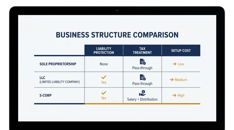A structural comparison of liability, taxation, and administrative overhead.