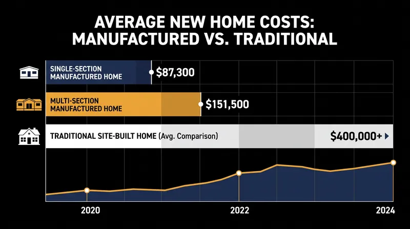 Manufactured homes offer a significantly lower entry price compared to traditional site-built housing.