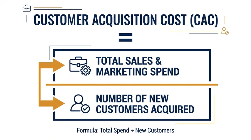 Calculating true CAC requires including all sales and marketing overhead, not just direct ad spend.