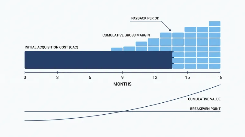 A healthy ratio must be paired with a payback period of 12 to 18 months to ensure capital efficiency.
