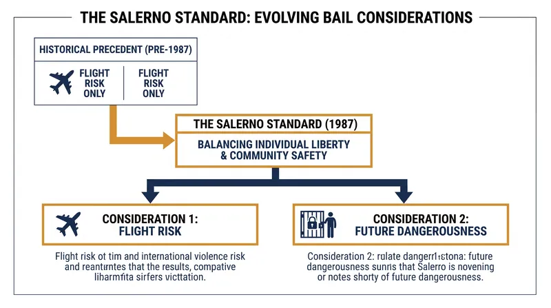 The 1987 Salerno decision expanded the constitutional grounds for pretrial detention to include future dangerousness.
