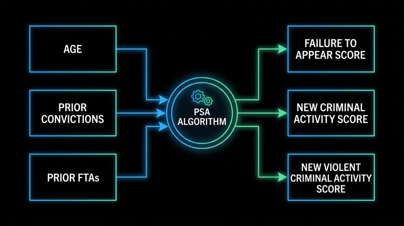 Algorithmic risk assessments convert historical criminal justice data into predictive risk scores.