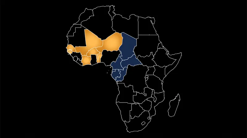 The CFA franc is divided into two distinct monetary zones covering 14 nations in West and Central Africa.