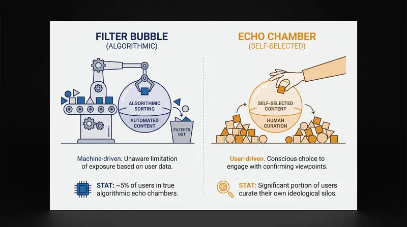 Understanding the mechanical difference between algorithmic curation and human self-selection.