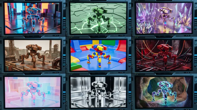 Domain randomization forces the AI to ignore visual noise by training it across thousands of chaotic variations.