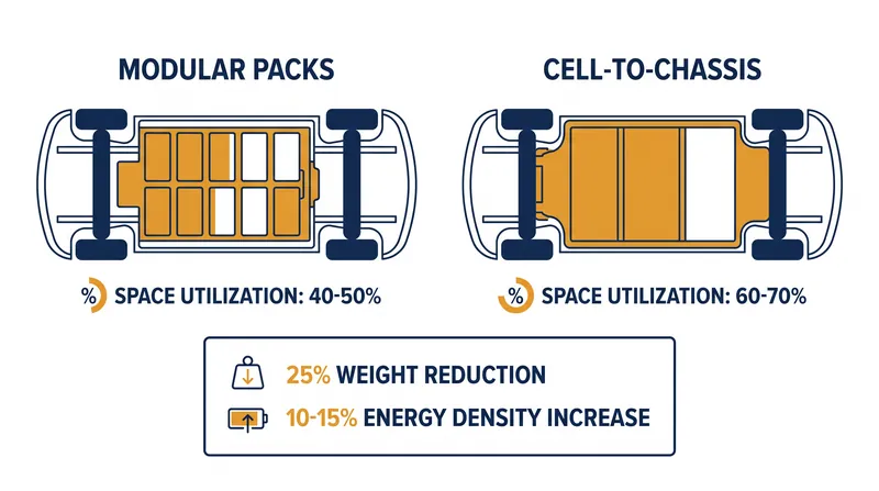 By eliminating module housings, structural batteries significantly increase spatial efficiency.