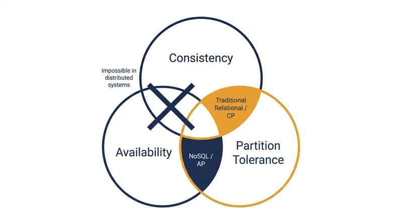 The CAP theorem dictates that a distributed system can only guarantee two of three core properties at any given time.
