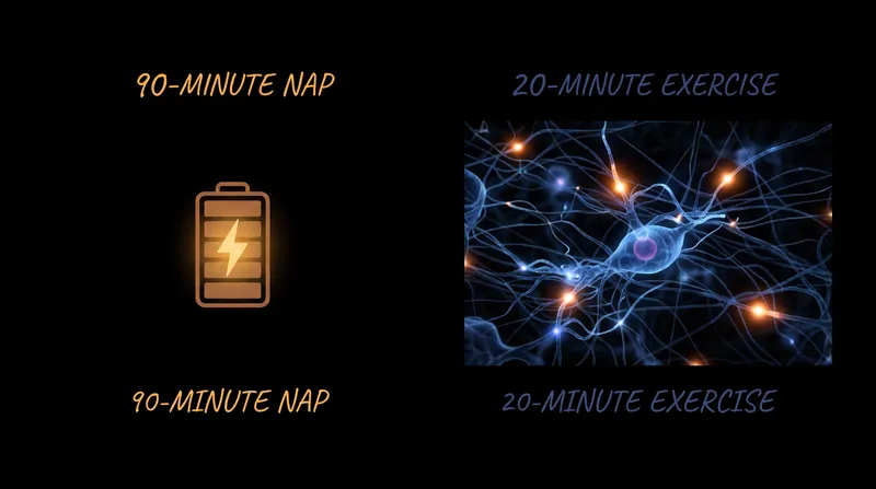 While the memory benefits were identical, EEG data showed that napping and exercise utilize entirely different neural pathways.