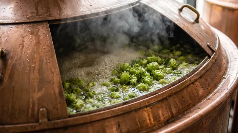 Boiling hops transforms their natural alpha acids into highly soluble, bitter iso-alpha acids.