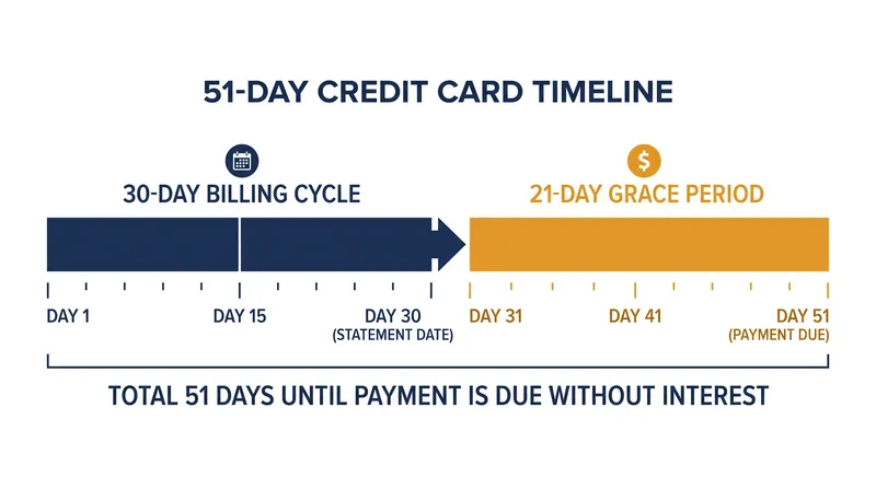 By law, a credit card grace period must last at least 21 days from the statement closing date.