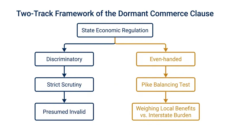 Courts first determine whether a state law discriminates against out-of-state commerce before deciding which legal standard to apply.