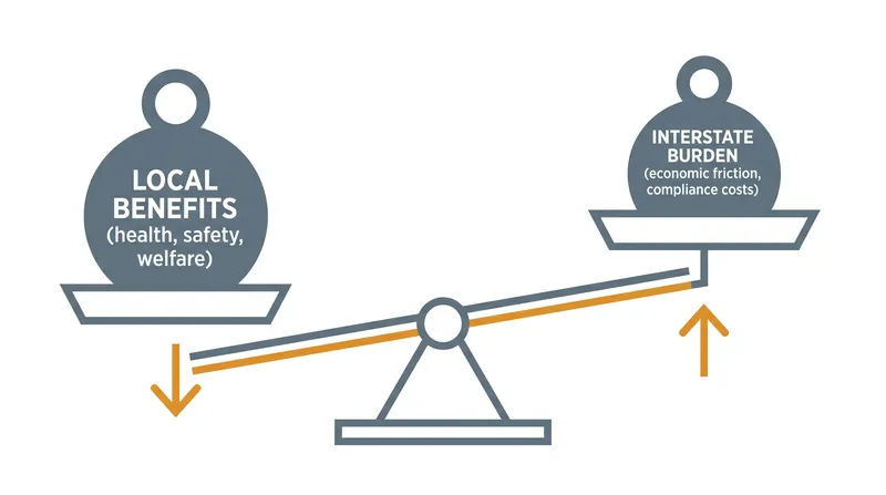 Under the Pike test, a non-discriminatory state law is upheld unless the burden on interstate commerce is clearly excessive compared to the local benefits.