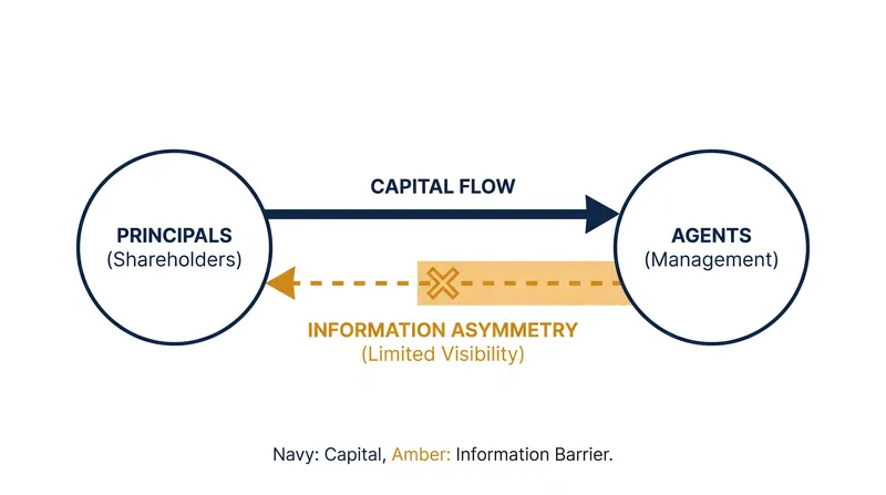 Information asymmetry prevents principals from perfectly monitoring their agents.