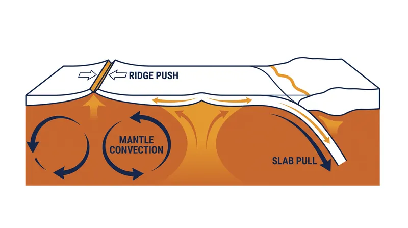 Modern geophysical models show that the gravitational pull of sinking slabs is the primary engine of plate motion.