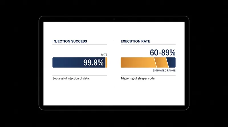 Recent evaluations demonstrate high success rates for both injecting and executing sleeper memory payloads in stateful AI models.